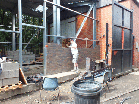 bricklaying in progress